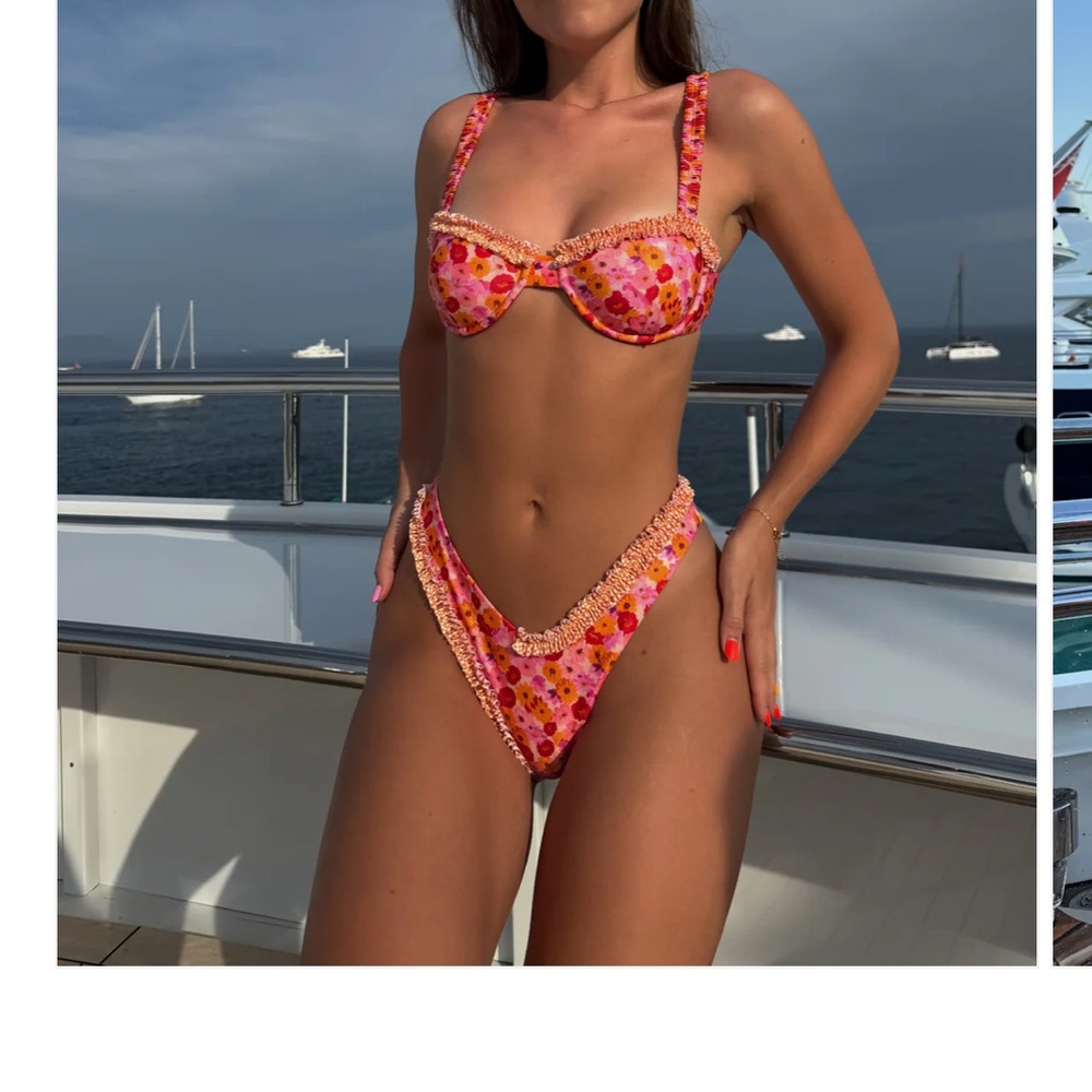 Strawberry Milk Mob - Peach Pit Bottom - Vibrant Pink and Orange Bikini